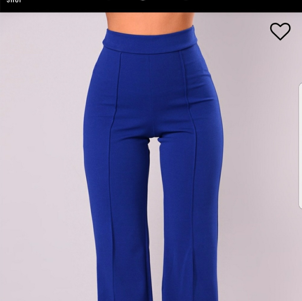 Royal blue wide leg pants